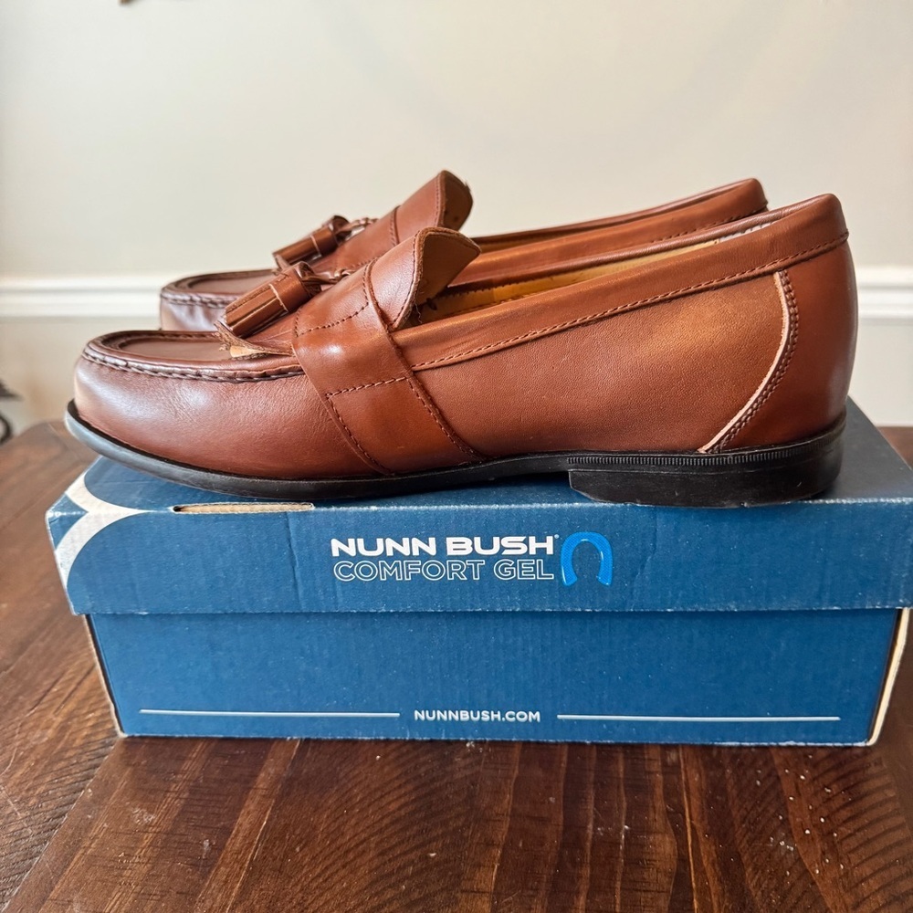 Nunn Bush Gel Comfort Men's Brown Leather Slip On Dress Loafers size 11 - Picture 16 of 16